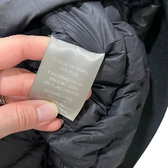 Soia & Kyo Navy Feather Fown Puffer Bomber Jacket M - Picture 4 of 4